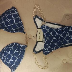 Gucci Gold and Blue Accessory Set